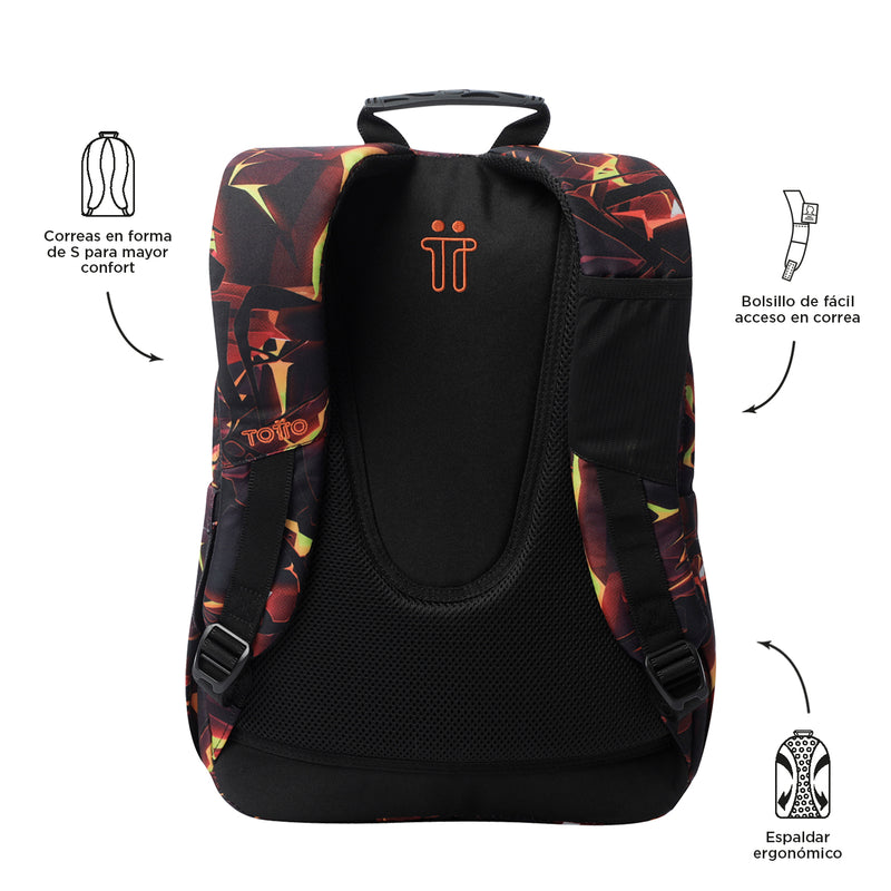 Mochila para colegio acuarela Rojo