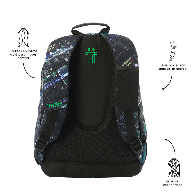 Mochila para colegio Acuarela Negra