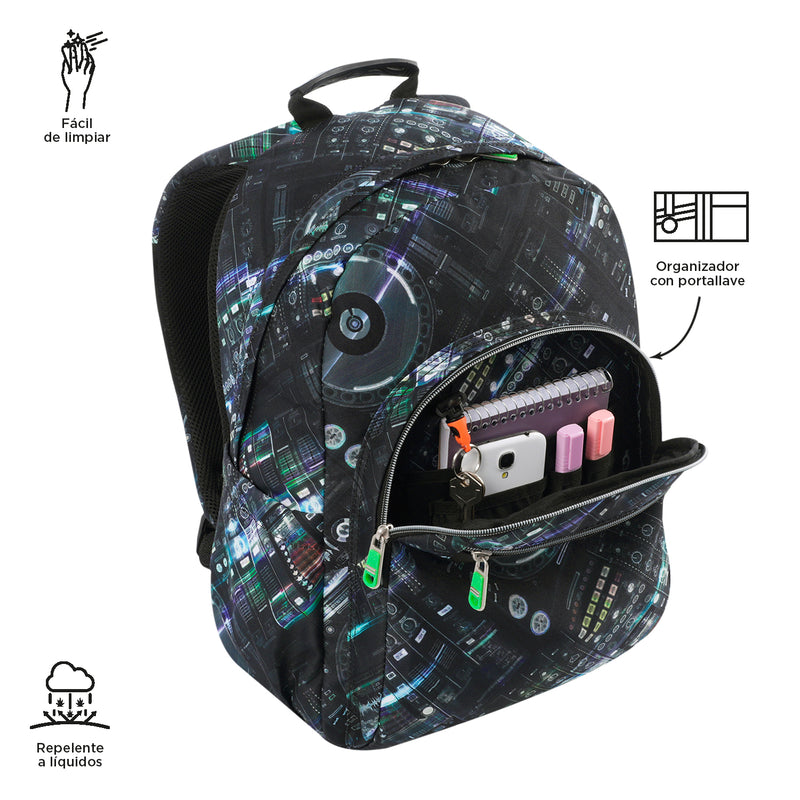 Mochila para colegio Acuarela Negra