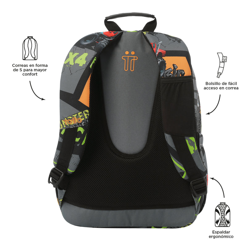 Mochila para colegio Acuarela Negra