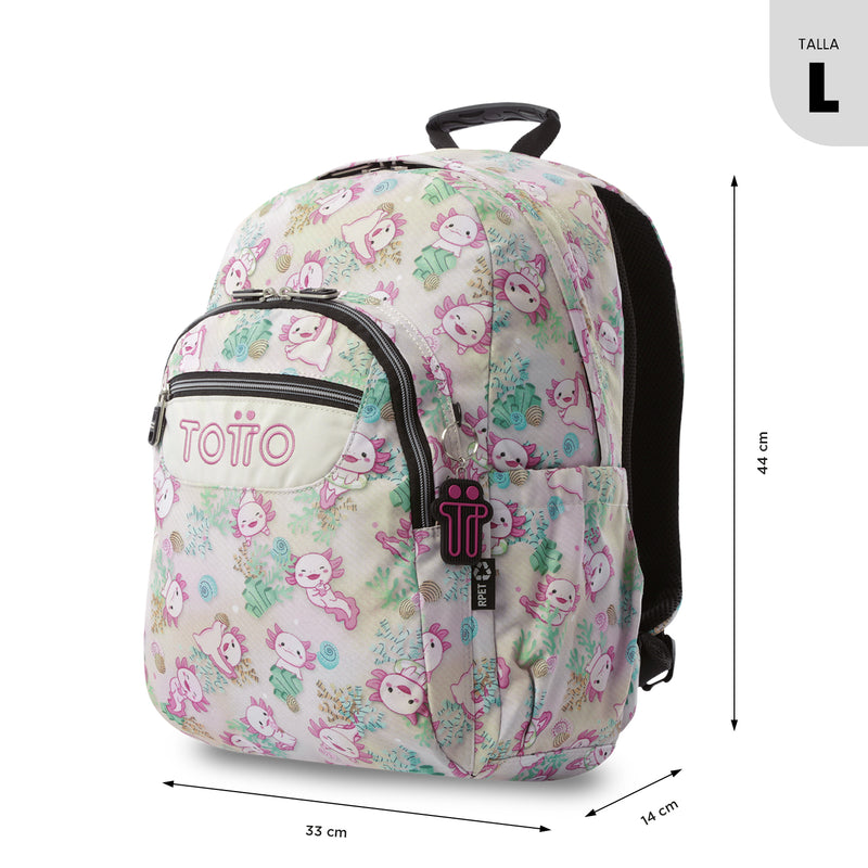 Mochila Juvenil Acuarela Grande Blanco