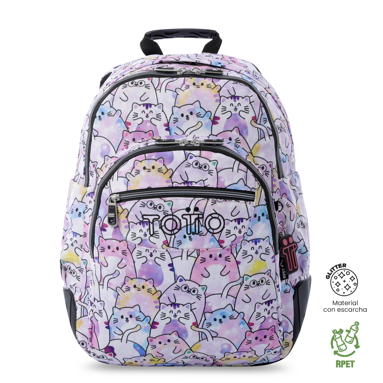 Mochila Juvenil Rayol Glitter Rosado