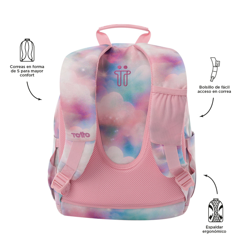 Mochila para Colegio Gommas Glitter  Rosado