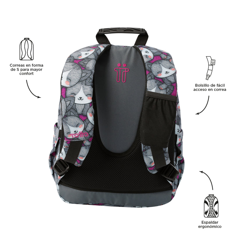 Mochila Juvenil Gommas Gris
