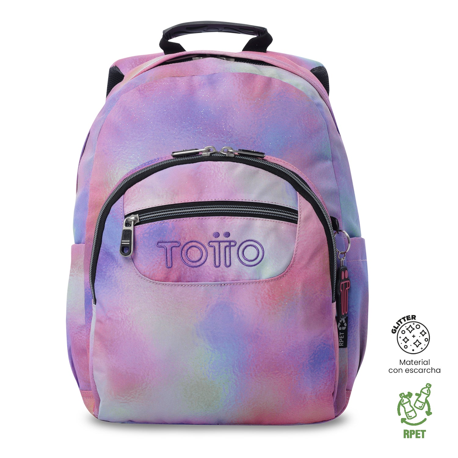 Mochila Juvenil Gomma Glitter Mediano Rosado