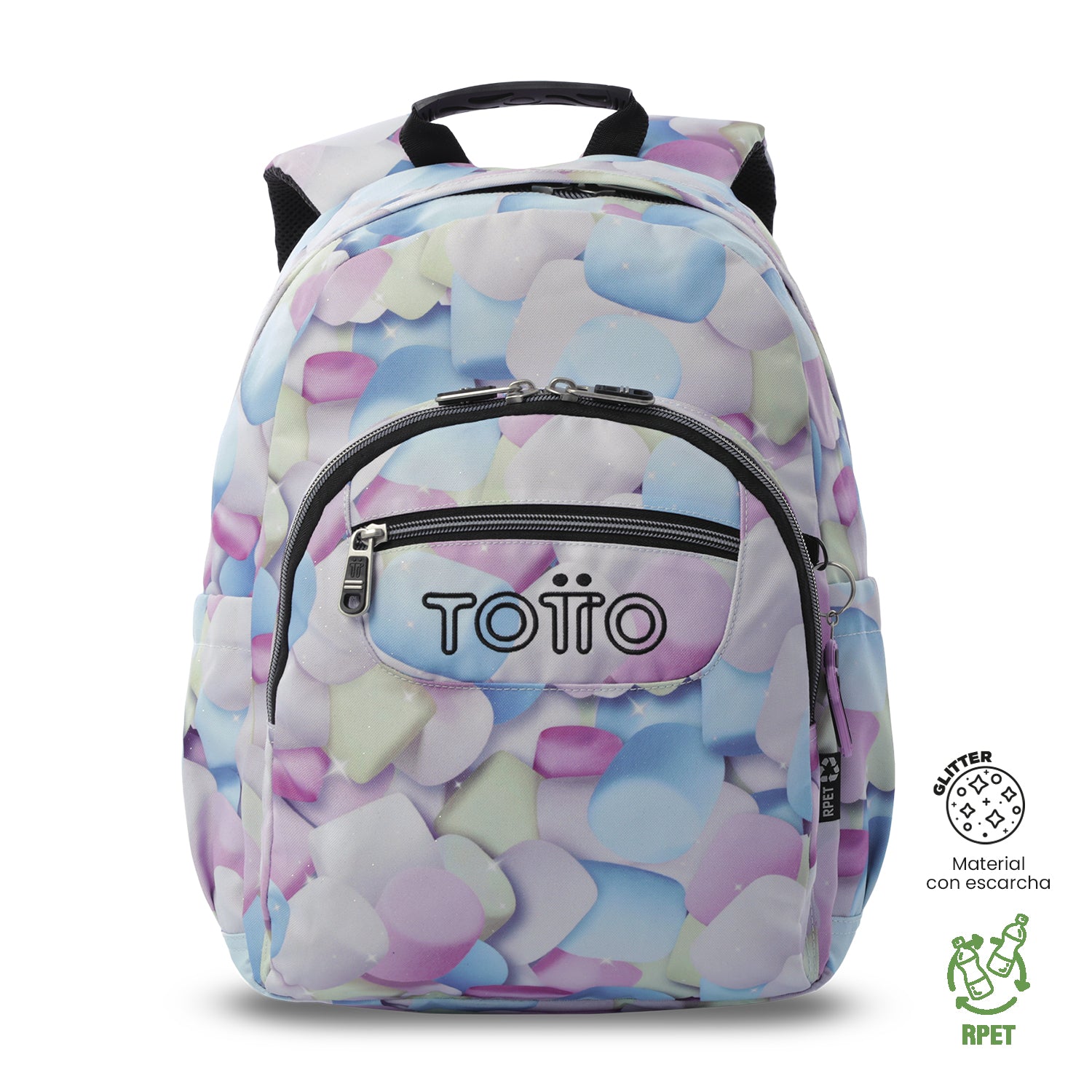 Morral Juvenil Gommas Glitter Mediano Azul