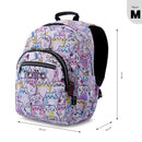 Mochila Juvenil Gommas Glitter Mediano Rosado