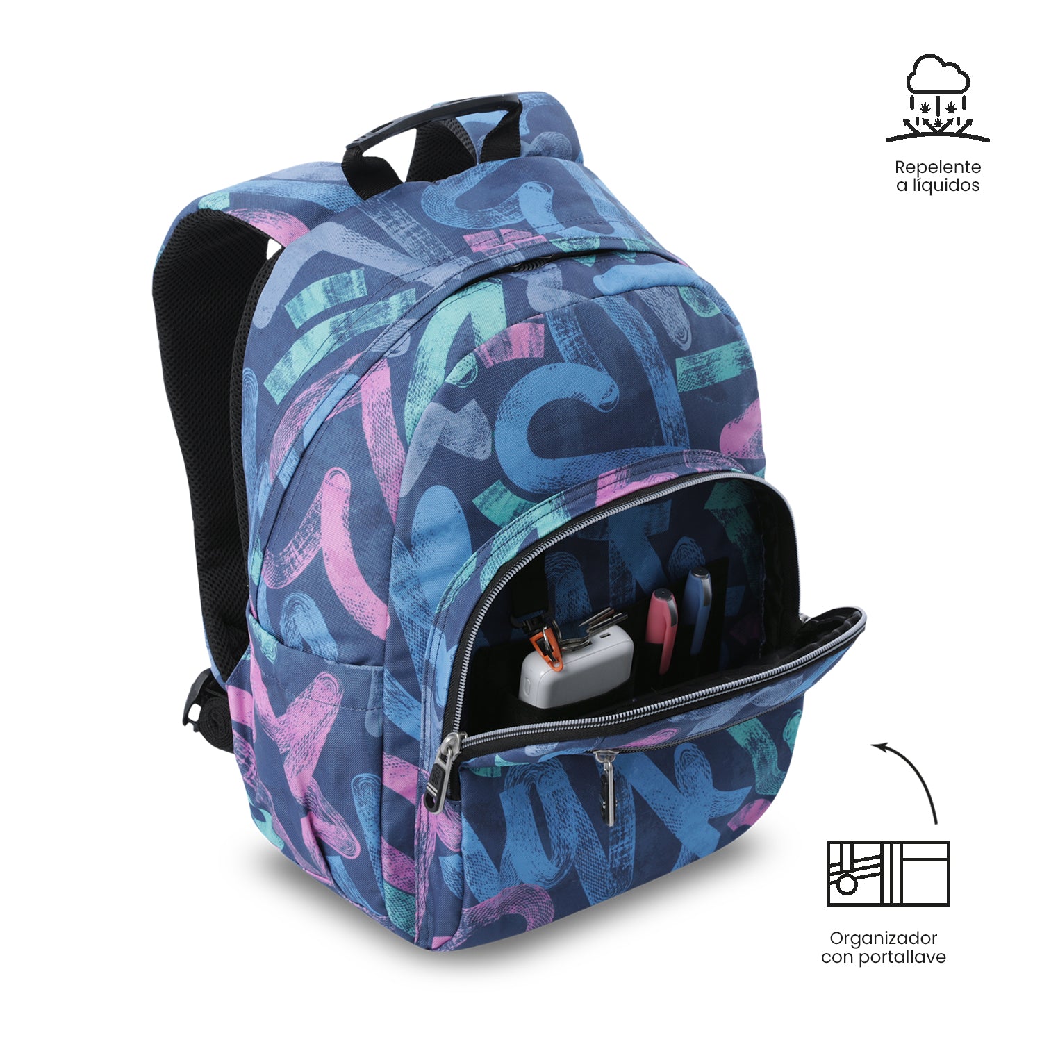 Mochila Juvenil Gommas Mediano Azul