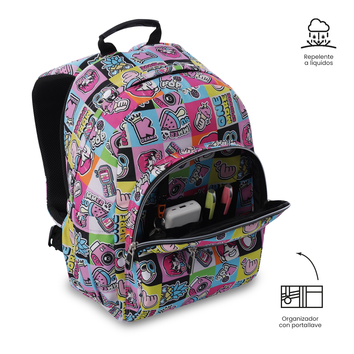 Mochila Juvenil Gommas Mediano Rosado