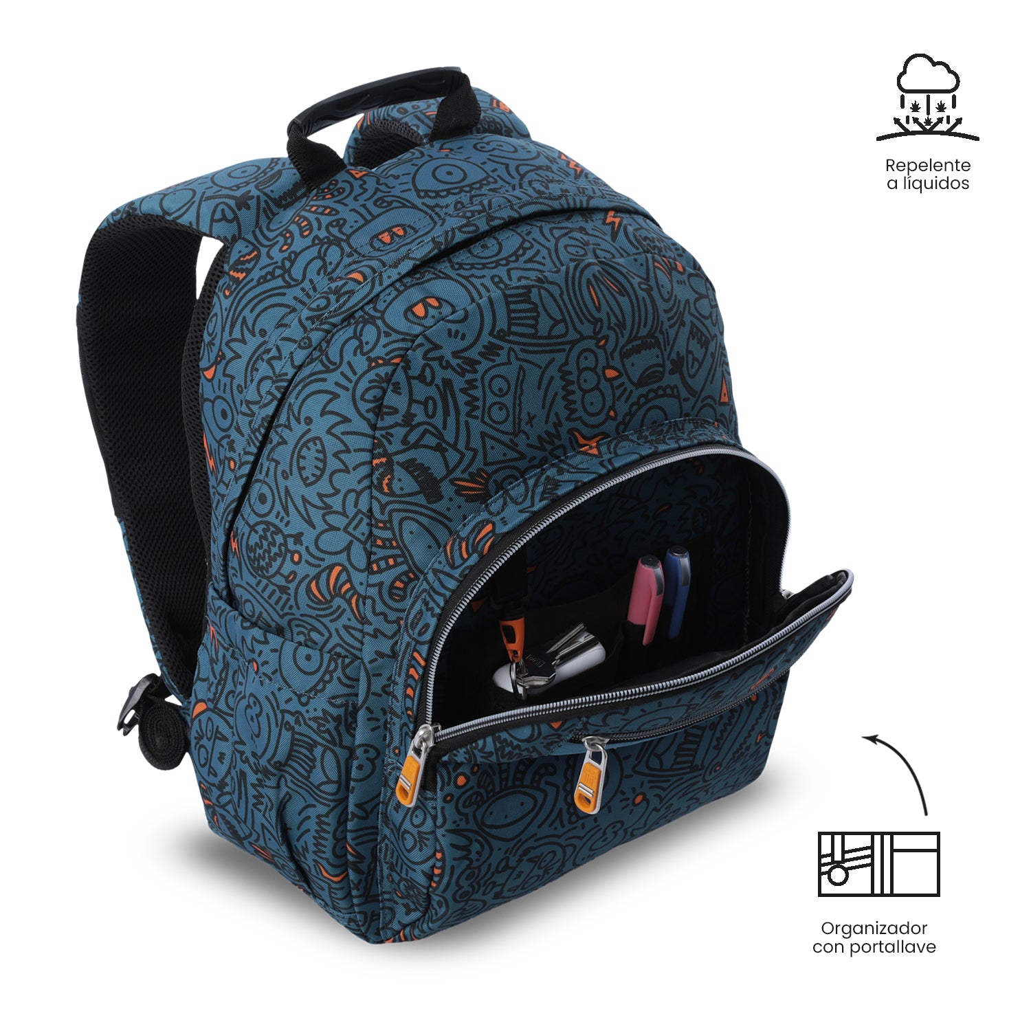 Mochila Juvenil Gommas Mediano Azul