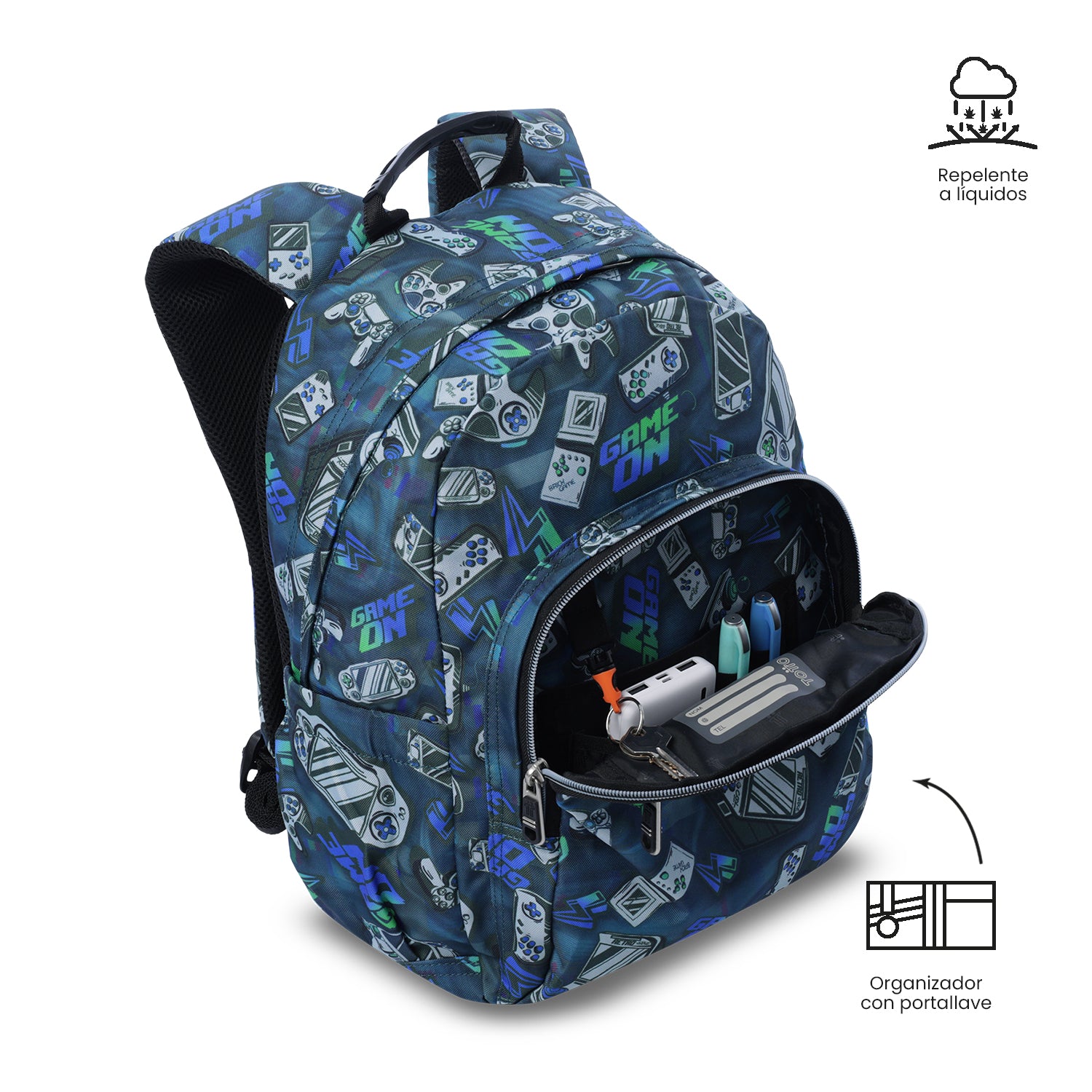 Mochila Juvenil Gommas Mediano Azul