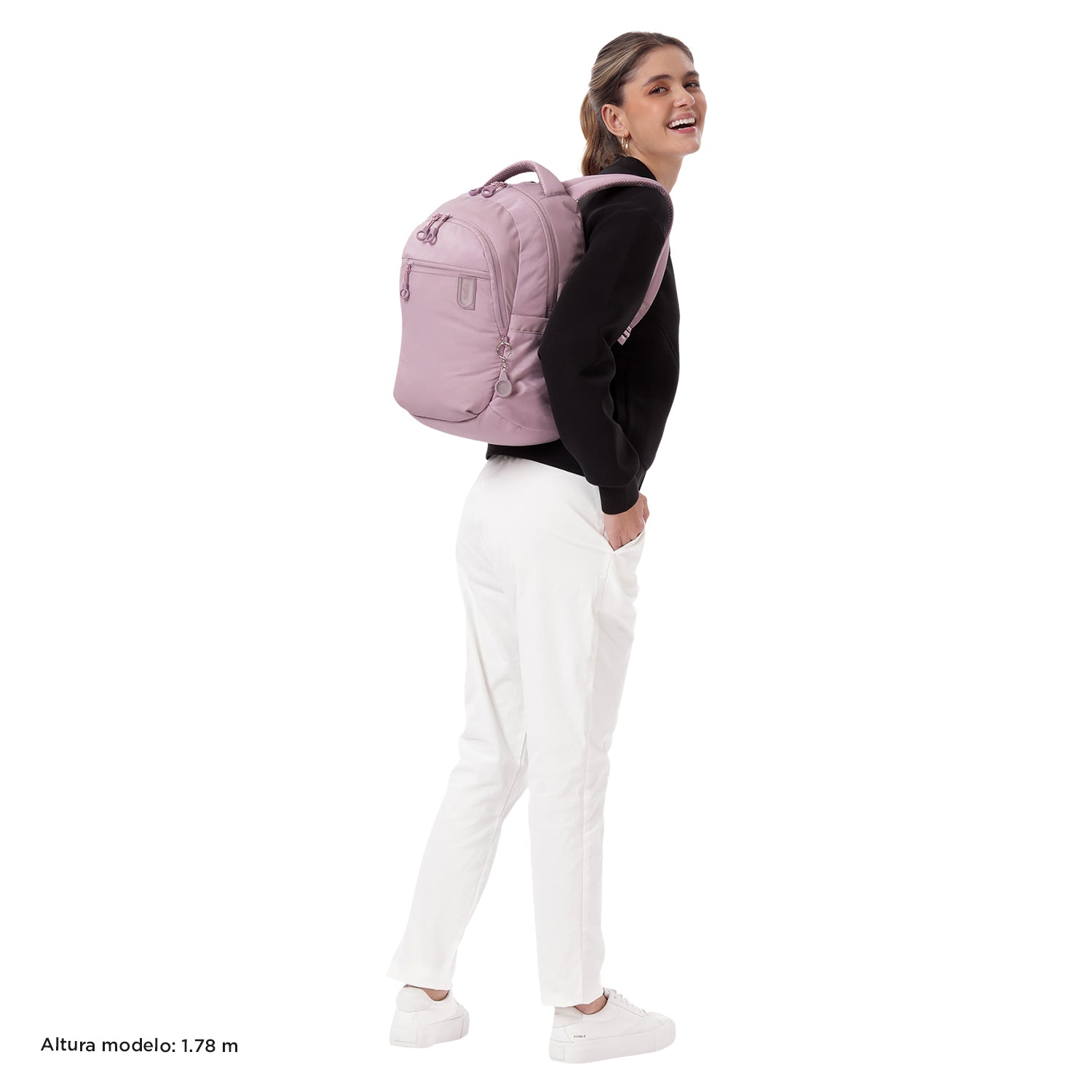 Mochila Universitaria Steif Nara Porta Laptop 14" Rosado Mujer