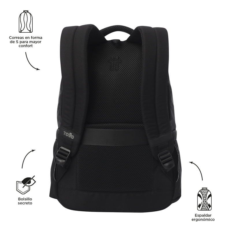 Mochila Universitaria Steif Nara Porta Laptop 14" Negro Unisex