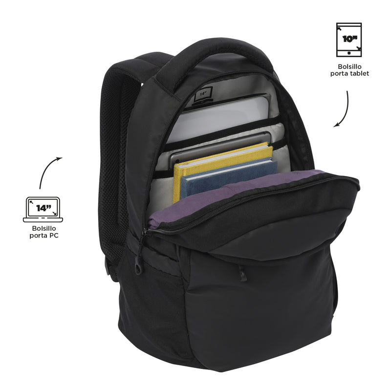 Mochila Universitaria Steif Nara Porta Laptop 14" Negro Unisex