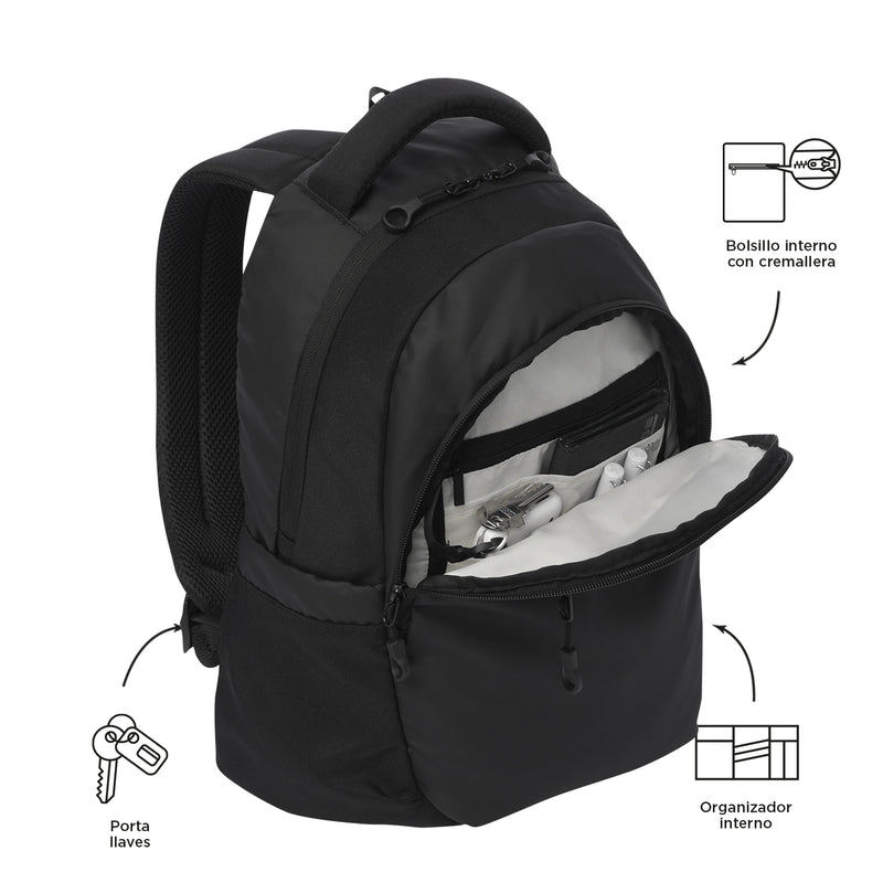Mochila Universitaria Steif Nara Porta Laptop 14" Negro Unisex