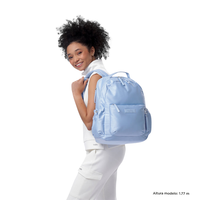 Mochila Universitaria Porta Laptop 14" Estambul Azul Mujer