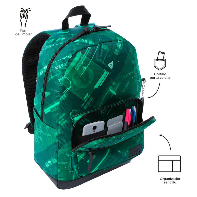 Mochila Universitaria Tocax Verde