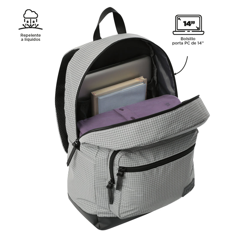 Mochila Universitaria Porta PC 14" Tocax Gris Hombre