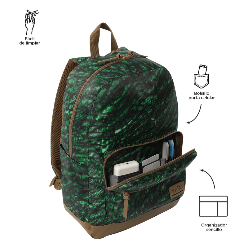 Mochila Universitaria Porta PC 14" Tocax Verde Hombre