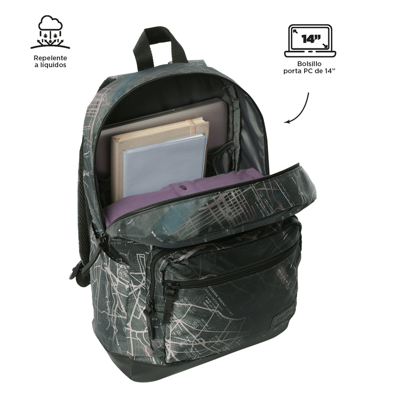 Mochila Universitaria Porta PC 14" Tocax Negro Hombre