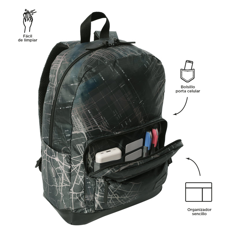Mochila Universitaria Porta PC 14" Tocax Negro Hombre