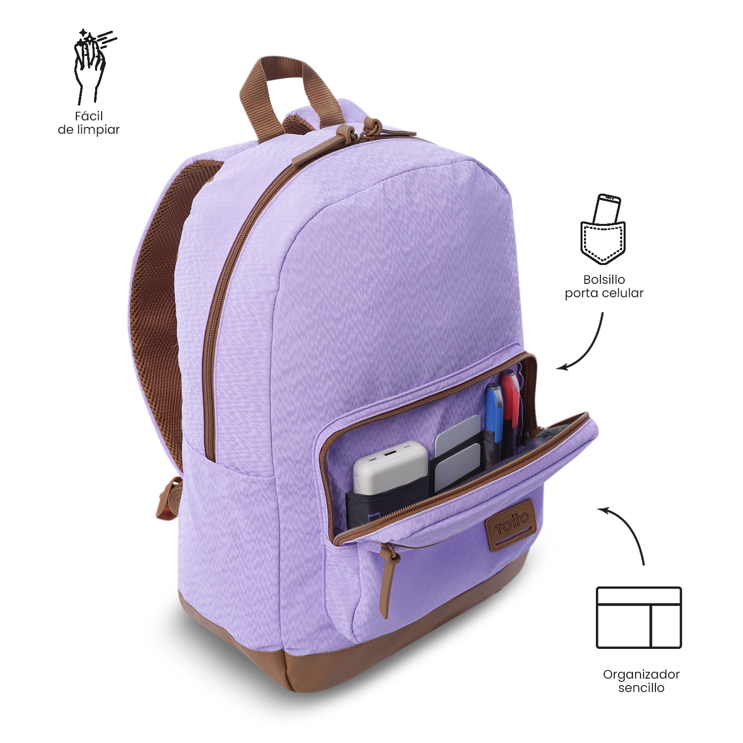 Mochila Universitaria Porta PC 14" Tocax Lila Mujer