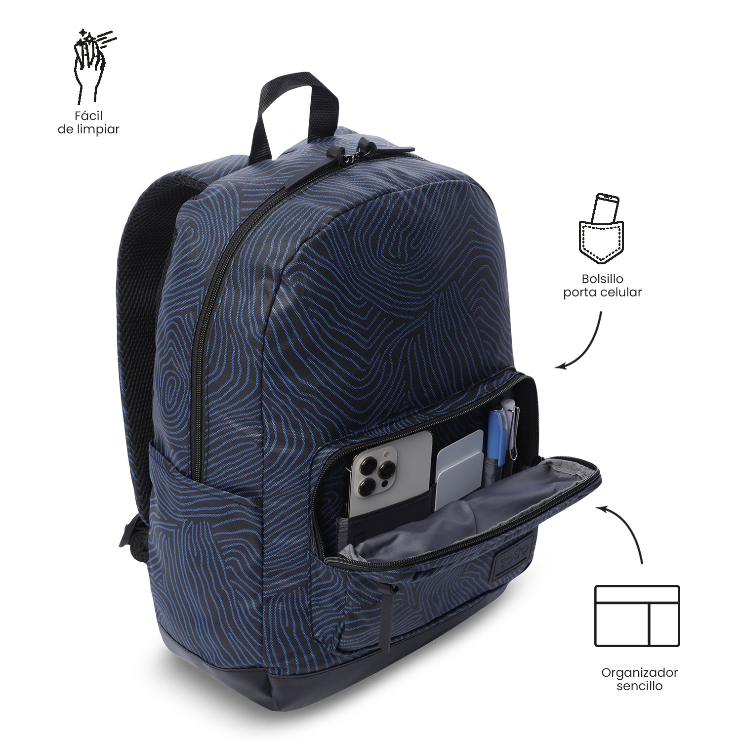 Mochila Universitario Porta PC 14" Tocax Azul Unisex