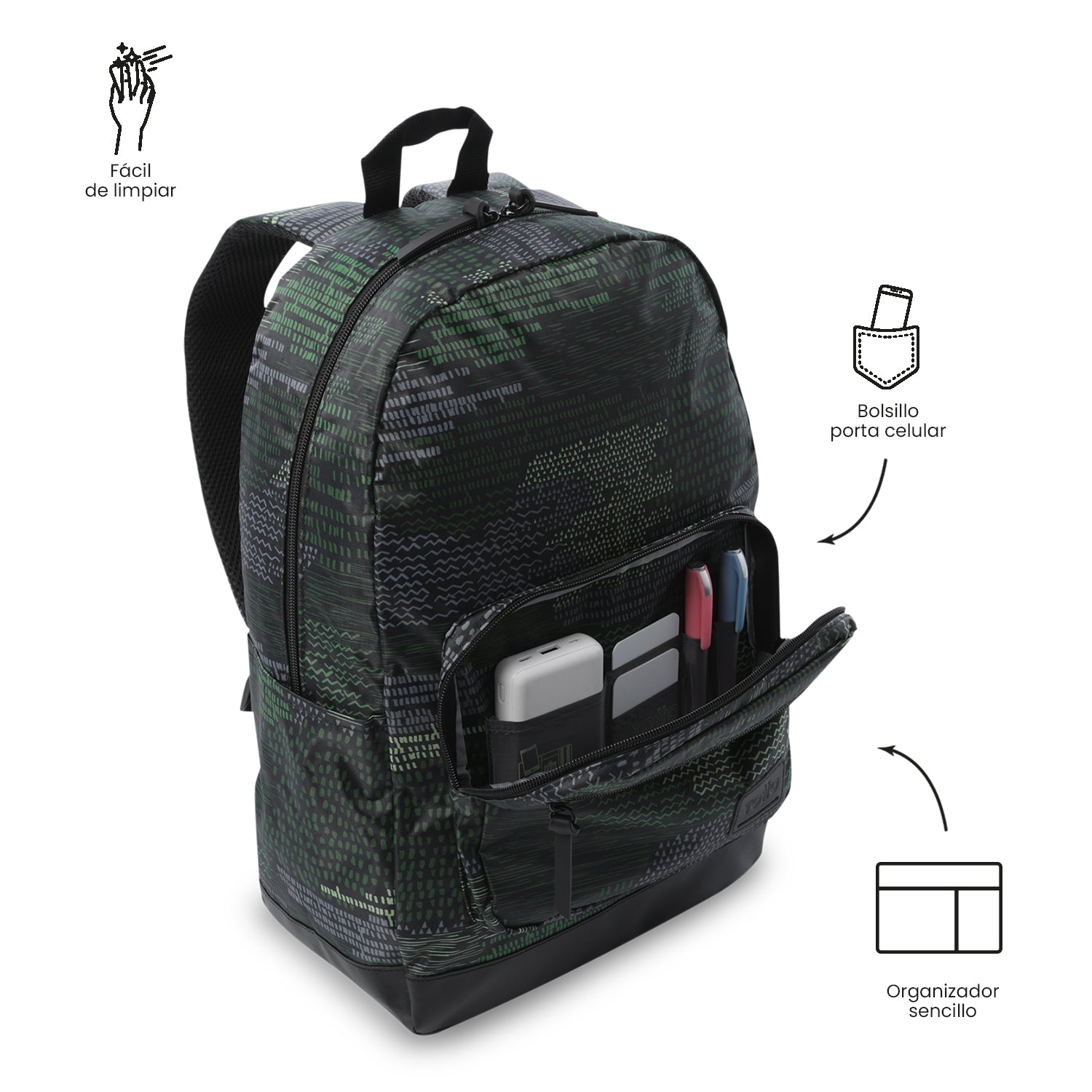 Mochila Universitario Porta PC 14" Tocax Negro Hombre