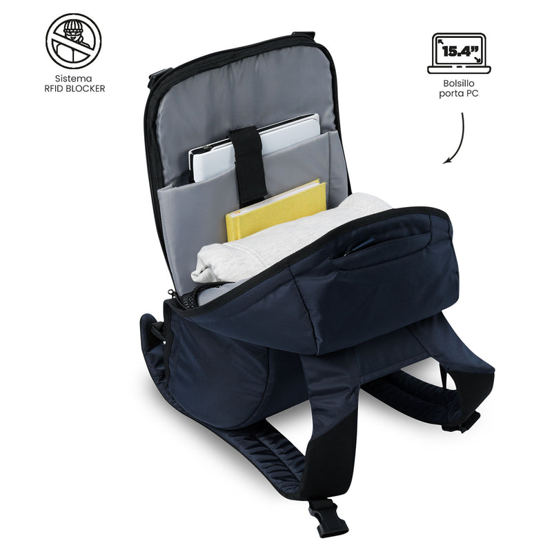 Mochila Antirrobo Porta PC 15.4" Bunker Pack 4.0 Azul Hombre