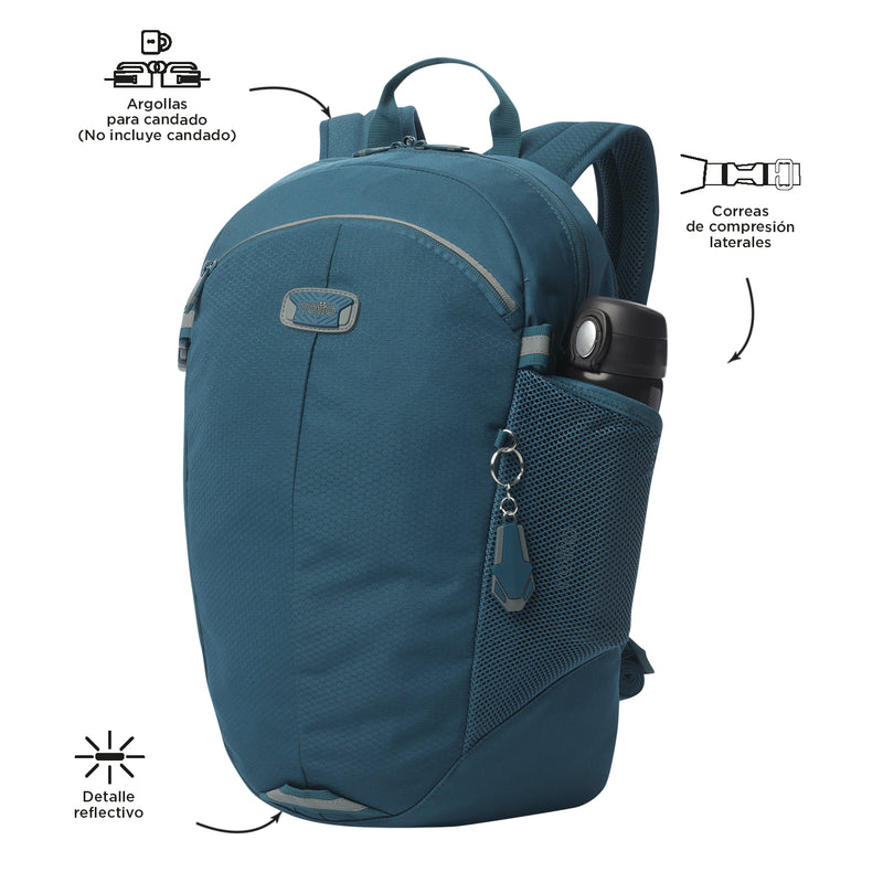 Mochila Universitaria Deportto Porta Laptop 14" Azul Hombre
