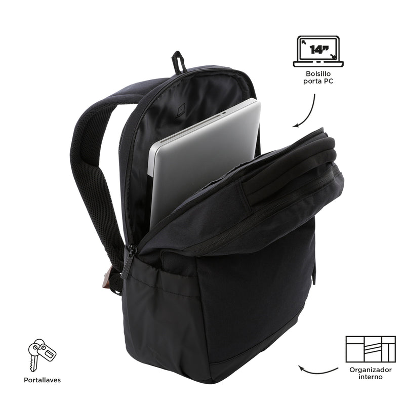 Mochila Ejecutiva Porta PC 14" Deleg 2.0 Negra