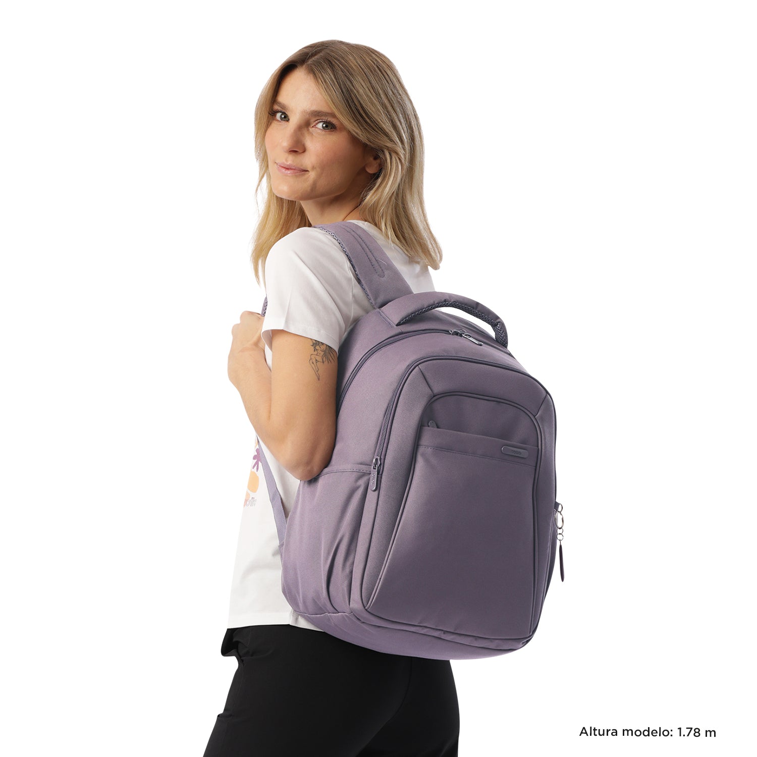 Mochila Ejecutiva Porta Laptop 14" Wivetto Morada Mujer