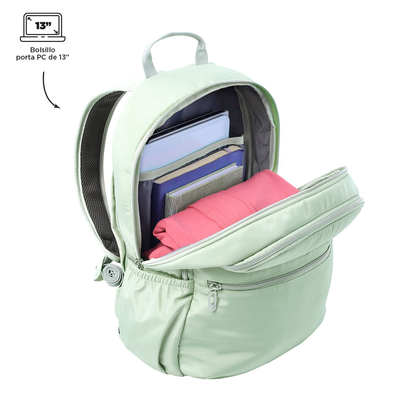 Mochila Aynatto Porta PC 13" Verde Mujer