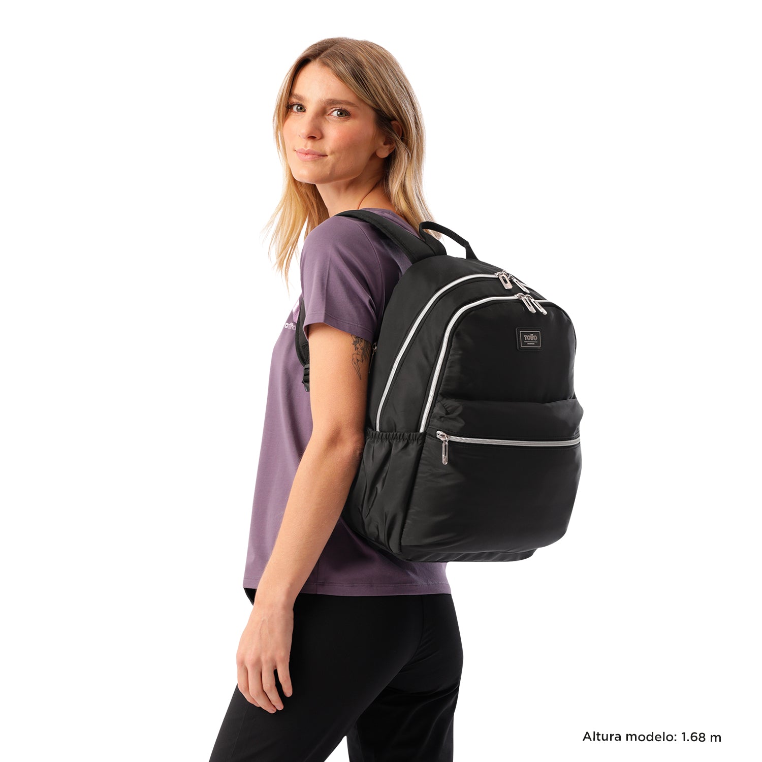 Mochila Aynatto Porta Laptop 13" Negro Mujer
