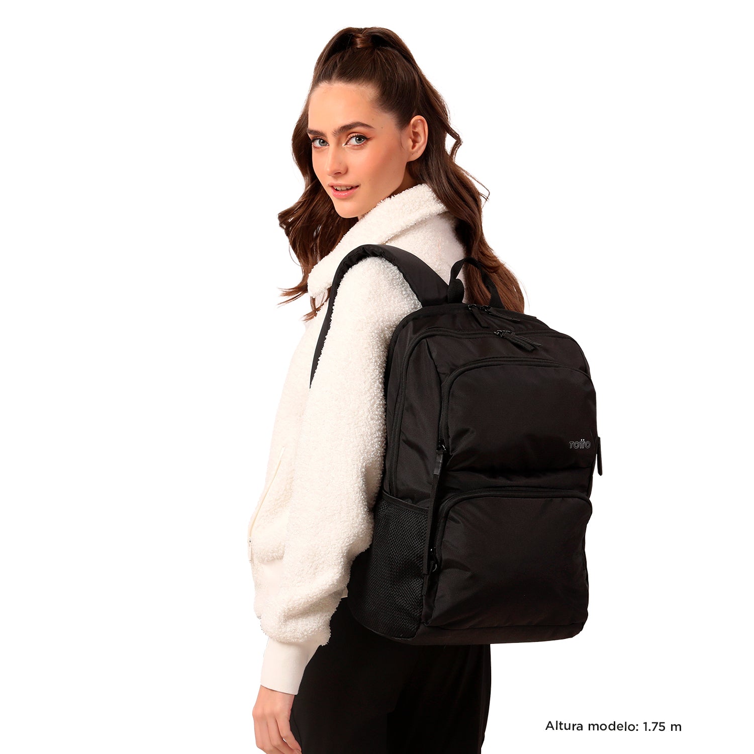 Mochila Universitaria Porta Laptop 14" Cloud Negra