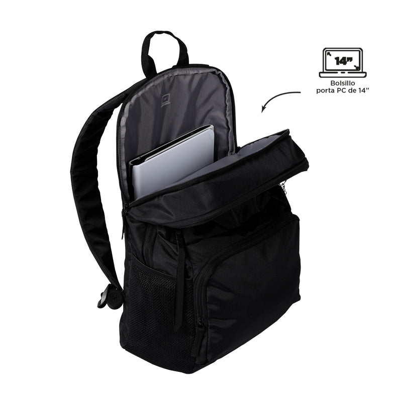 Mochila Universitaria Porta PC 14" Cloud Negra