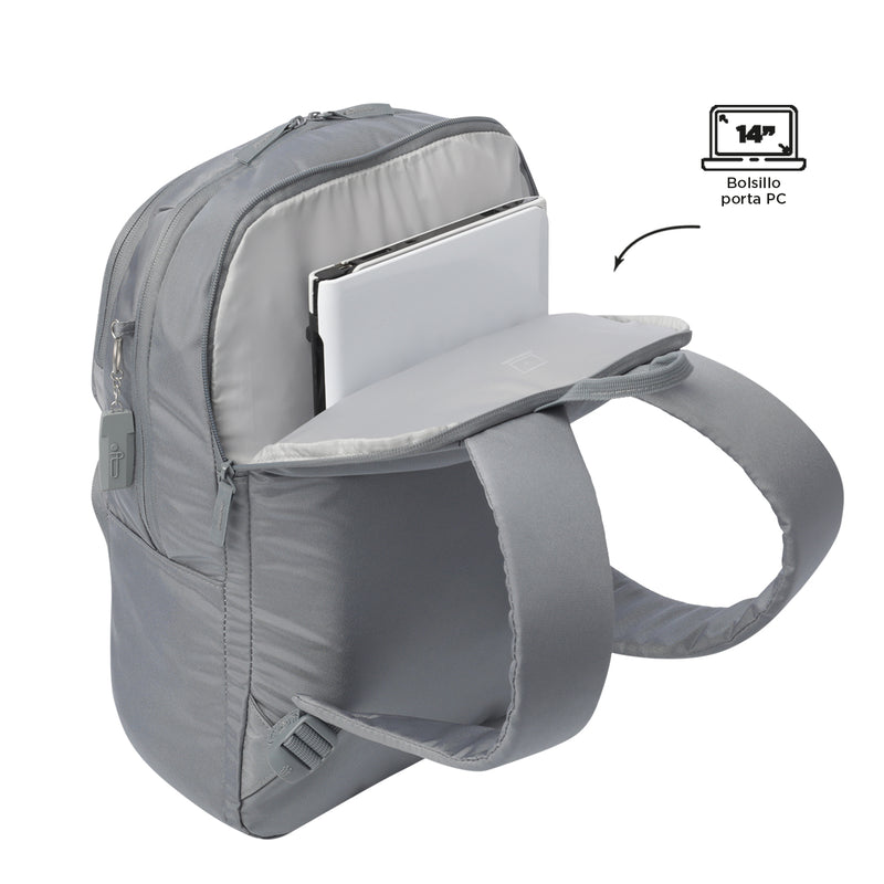 Mochila Universitaria Cloud Porta PC 14" Gris Unisex