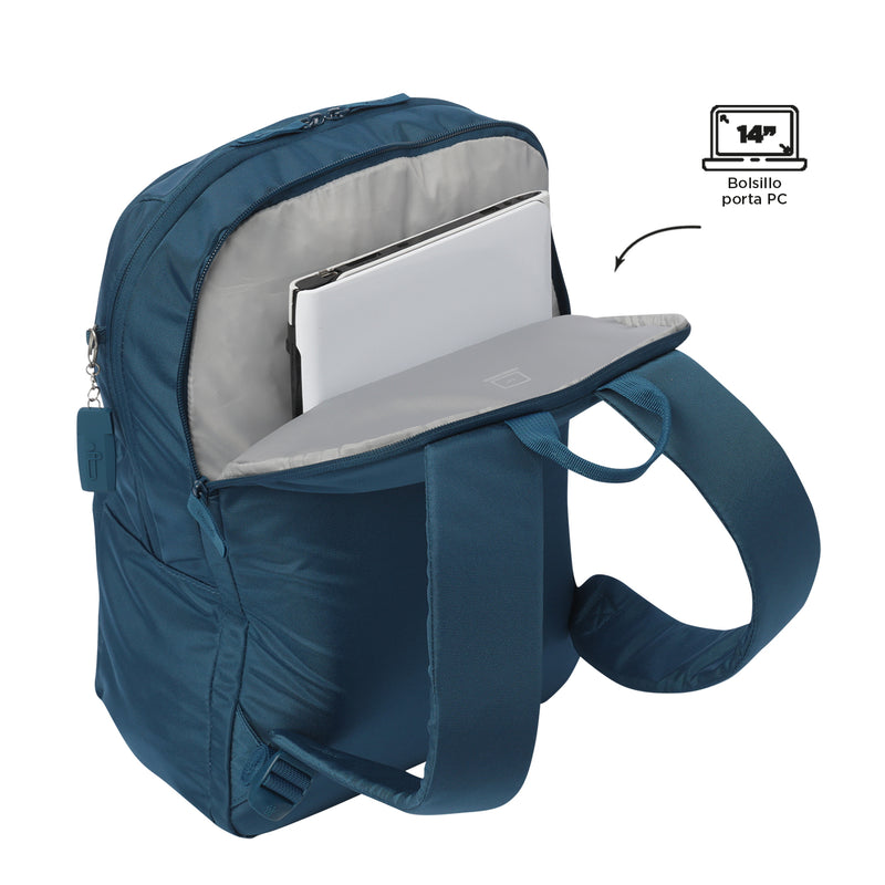 Mochila Universitaria Cloud Porta PC 14" Azul Hombre