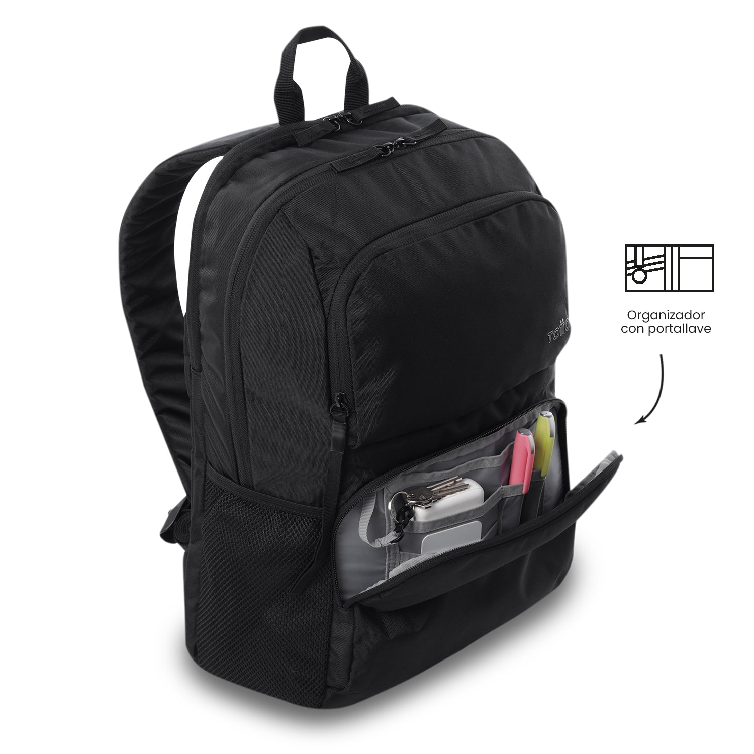 Mochila Universitaria Porta PC 14" Cloud Negro Unisex