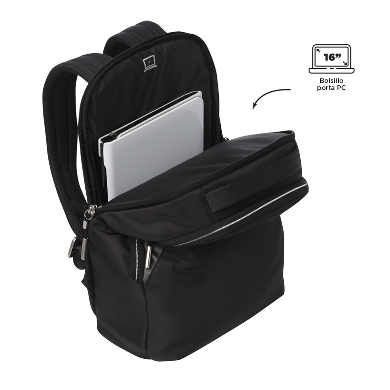 Mochila Ejecutivo Porta PC16" Roxanne Negro Mujer