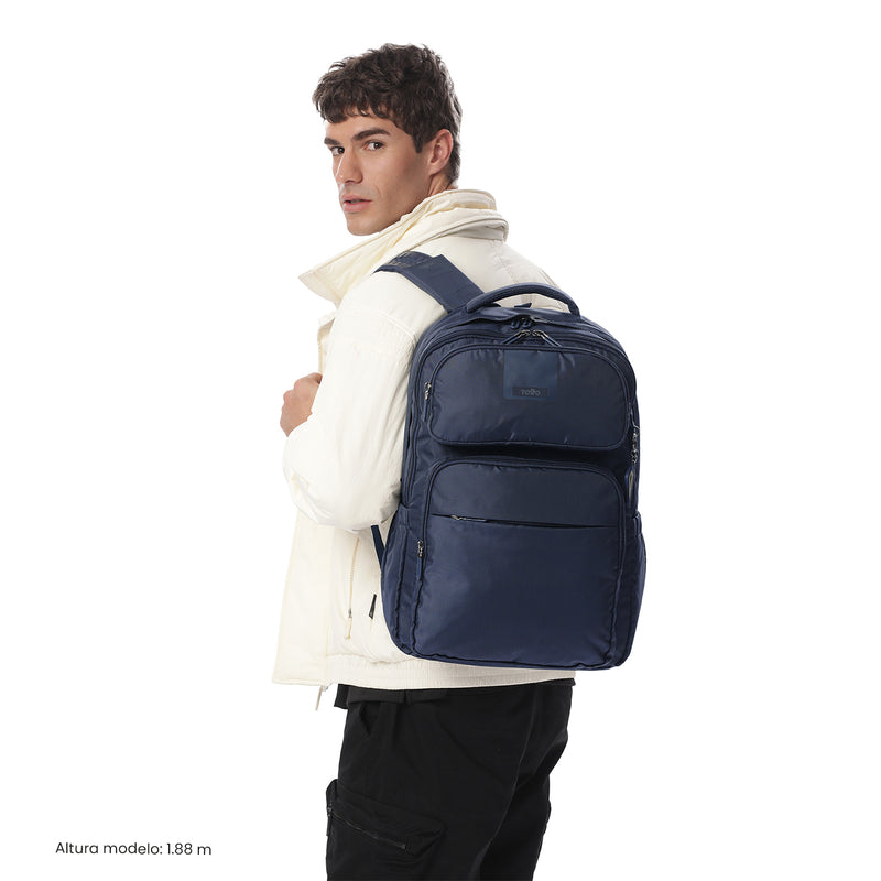 Mochila Antimpacto Porta PC 16" Suspension Azul Hombre