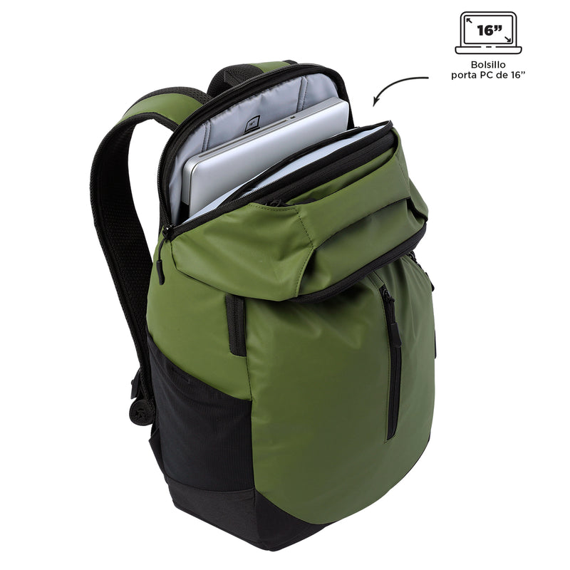 Mochila Ejecutiva Porta PC 16" Savage Verde Hombre