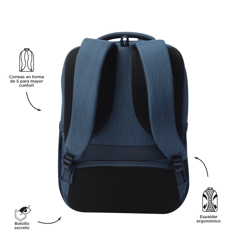 Mochila Ejecutivo Porta PC16" Dallas Azul Hombre