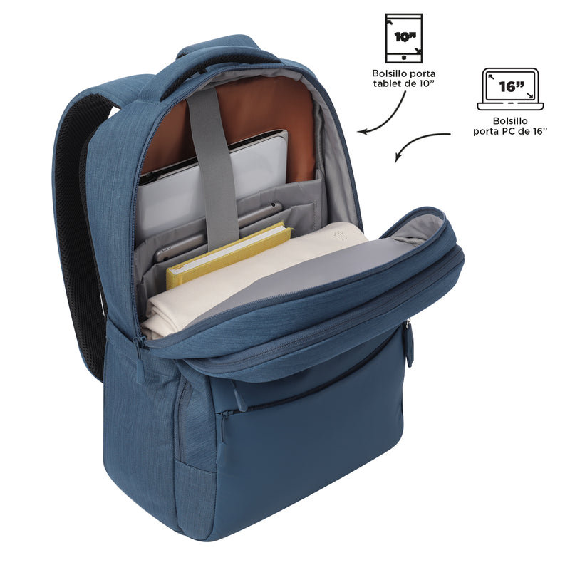Mochila Ejecutivo Porta PC16" Dallas Azul Hombre