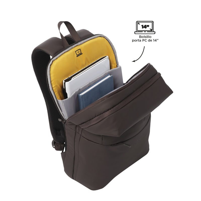 Mochila Ejecutivo Porta Laptop14" Vania Café Hombre