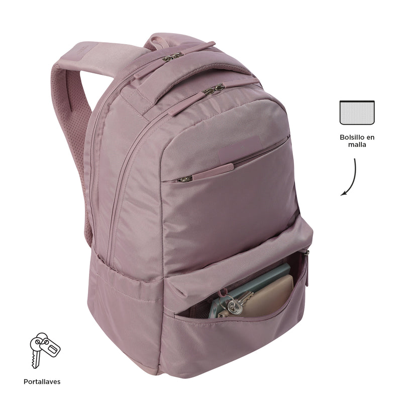 Mochila Universitaria Porta Laptop 16" Comfort Rosado Mujer