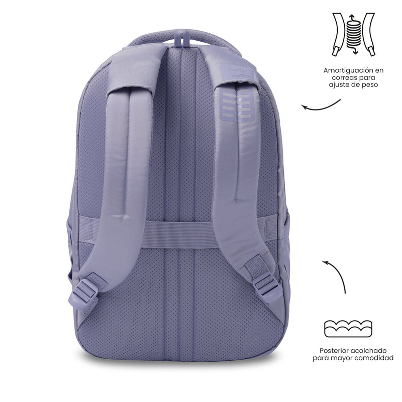 Mochila Antimpacto Comfort Porta PC 16" Morado Mujer