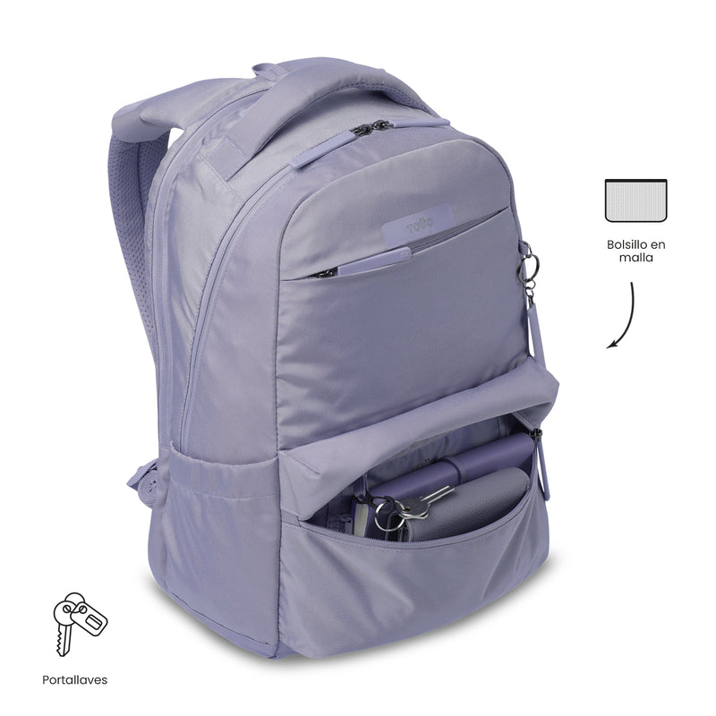 Mochila Antimpacto Comfort Porta PC 16" Morado Mujer