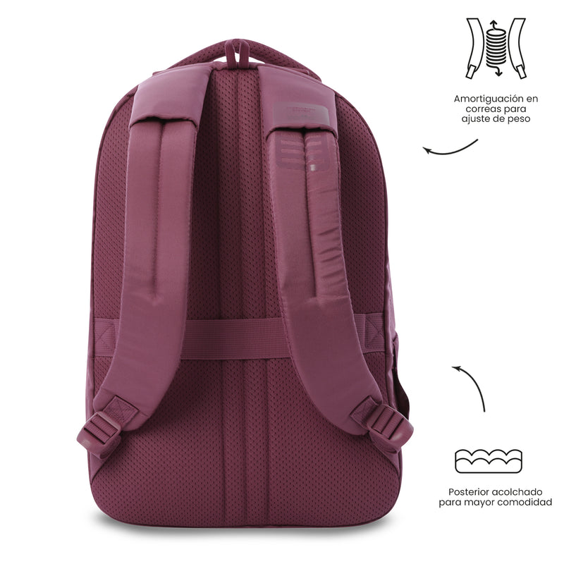 Mochila Antimpacto Comfort Porta PC 16" Rosado Mujer