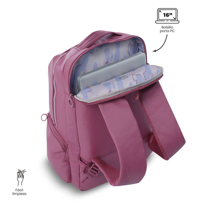 Mochila Ejecutiva Porta PC 16" Laila Rosado Mujer